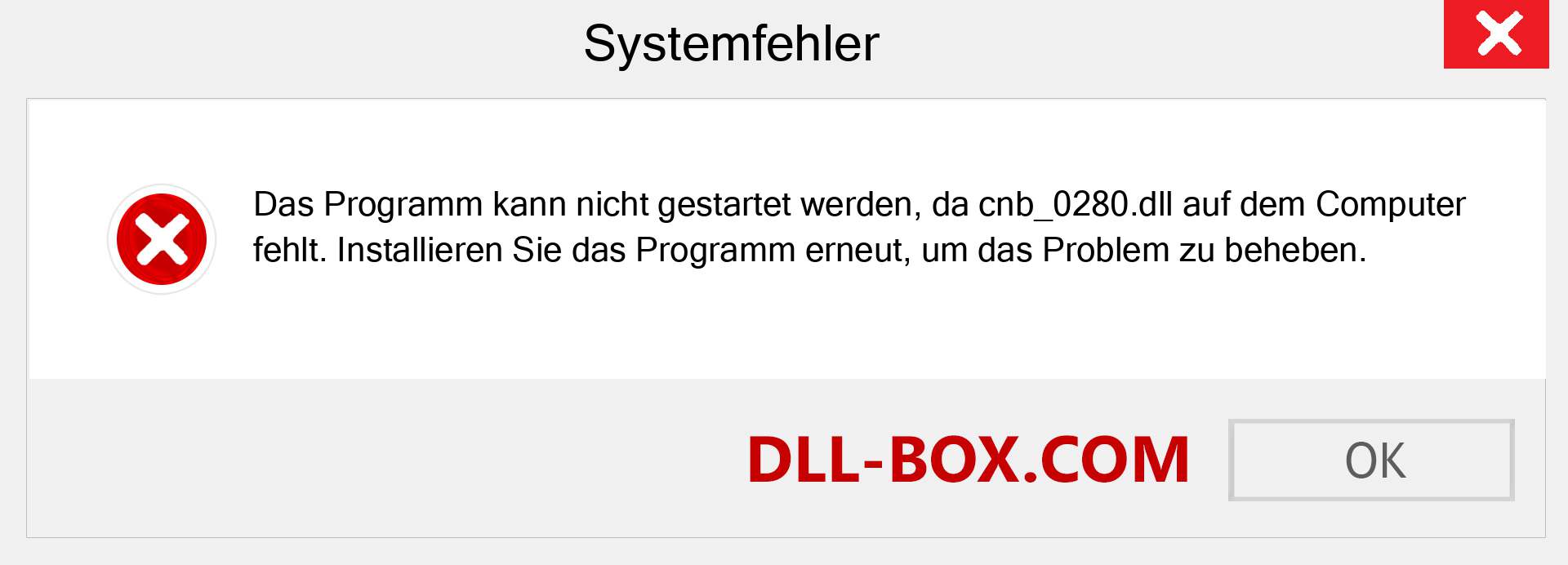 cnb_0280.dll-Datei fehlt?. Download für Windows 7, 8, 10 - Fix cnb_0280 dll Missing Error unter Windows, Fotos, Bildern